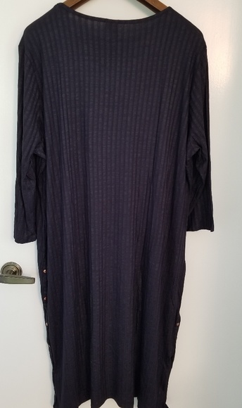 ASOS Curve Black Midi Dress in Chunky Rib - Picture 5 of 5